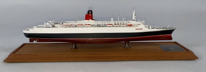 Queen Elizabeth II Ship Model in Case