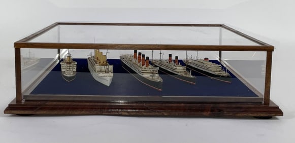 Ocean Liners Aquitania, Rangitoto, Carmania, and E