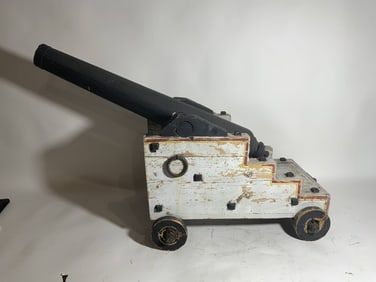 Wood Replica U.S. Navy Cannon on Carriage