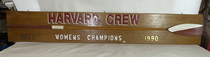 Huge Harvard Women's Crew Sign with Oar
