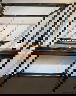 Ship's Model Constitution: USS Constitution model in glass case with table stand. Plank on frame model rigged with a full suit of sails. Details include cannon on carriages, pumps, long boat, gratings, stove pipe, r