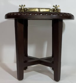 Oval Solid Brass Porthole Transformed into a Table