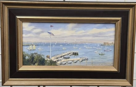 Russ Kramer Marine Painting Titled Newport Harbor Afternoon