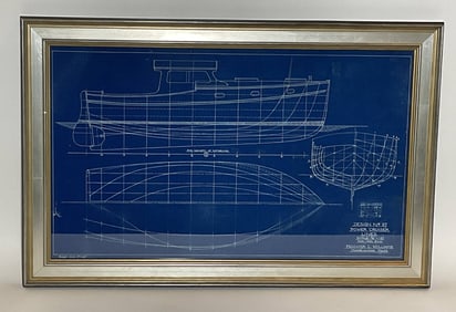 Yacht Blueprint by Fenwick Williams of Marblehead Mass.