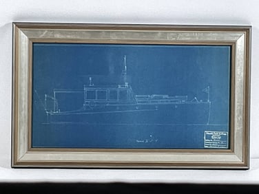 Yacht Blueprint by Harold Field Kellogg