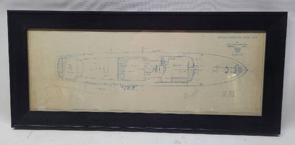 1926 George Lawley & Son Yacht Plan in Frame