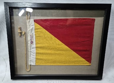 Nautical Signal Flag of Letter "O", "OSCAR" in Shadowbox Frame