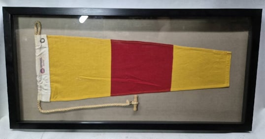 Nautical Signal Pennant for Numeral "ZERO" in Frame