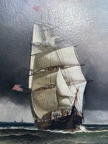 Antonio Jacobsen of a Brig at Sea
