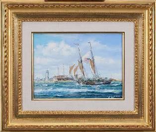 Roy Cross Marine Painting "Coming Home After Year Long Voyage"