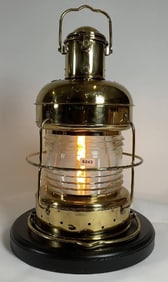Ships Lanterns of Solid Brass "Wood Base"