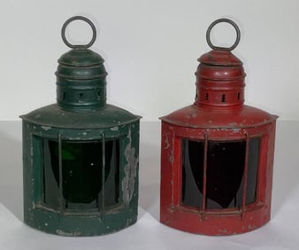 Pair of George Carpenter Port and Starboard Boat Lanterns