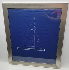 Original Sail Plan Blueprint for the 260 Class Yacht, by George Lawley