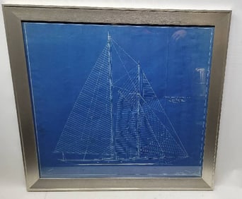 Yacht Blueprint of the George W. Lawley Built Schooner IDALIA