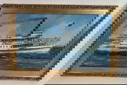 Painting of the Rhode Island Steamship What Cheer