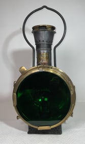 Locomotive Railway Signal Lantern with Brass Bezel from Switzerland