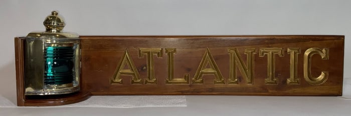 Boat Nameboard from Atlantic with Lantern
