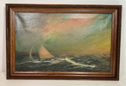 Charles Henry Gifford Painting of Boats at Sea