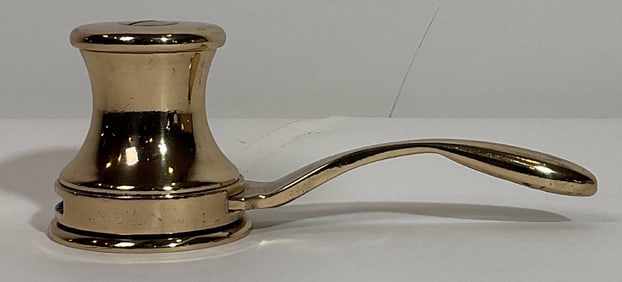 1930s Solid Brass Yacht Winch with Highly Polished Finish