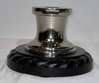 Yachting Deck Winch on Wood Base