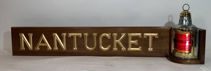 Nantucket Ship's Quarterboard with Starboard Ship's Lantern