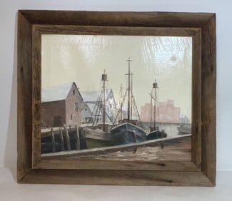 Fishing Boat Painting by Abraham Rosenthal