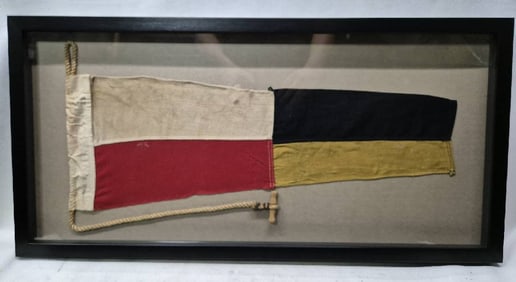 Nautical Signal Pennant for Numeral "NINE" in Frame