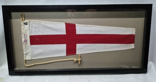 Nautical Signal Pennant for Numeral "EIGHT" in Frame
