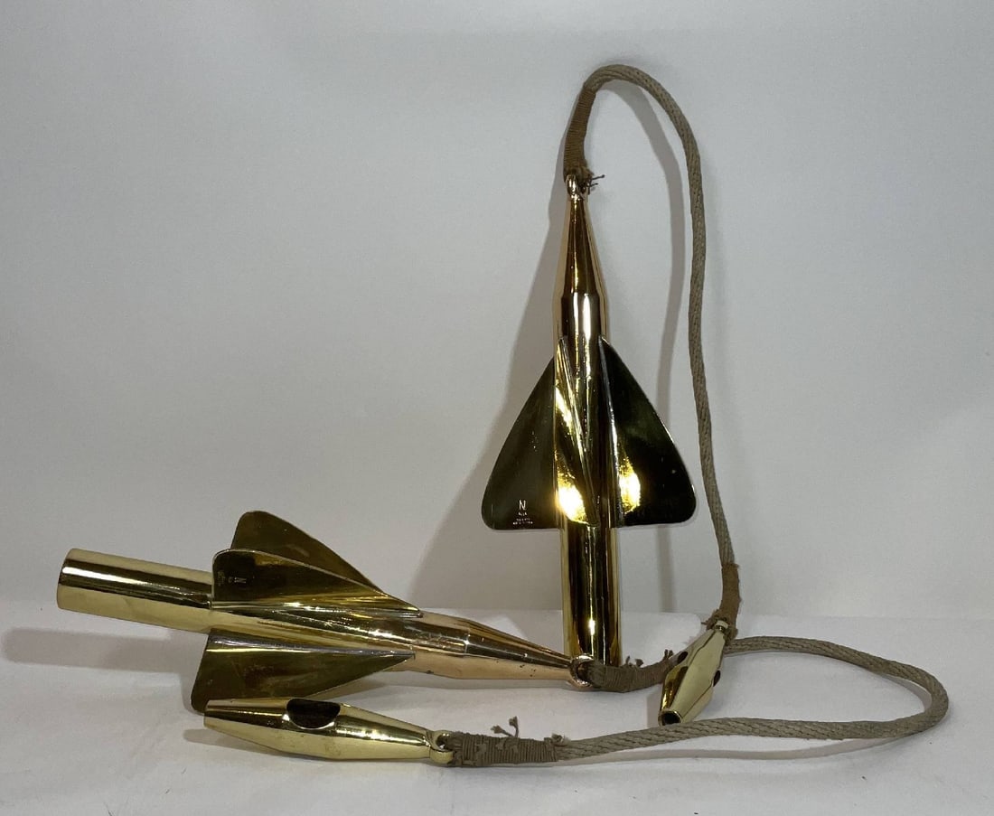 Vintage Brass Ship's Taffrail Log Spinners with Ropes (1 of 6)