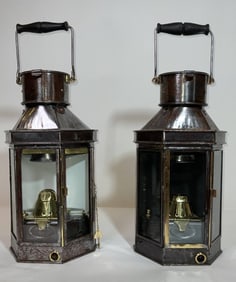 Ship's Bulkhead Lanterns by Bulpitt of Birmingham