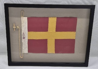 Nautical Signal Flag of Letter "R", "ROMEO" in Shadowbox Frame