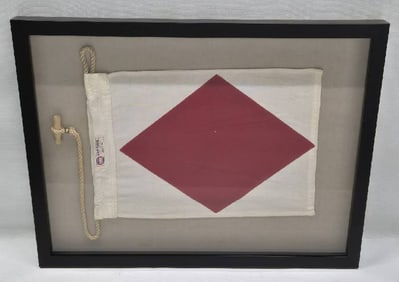 Nautical Signal Flag of Letter "F", "FOXTROT" in Shadowbox Frame