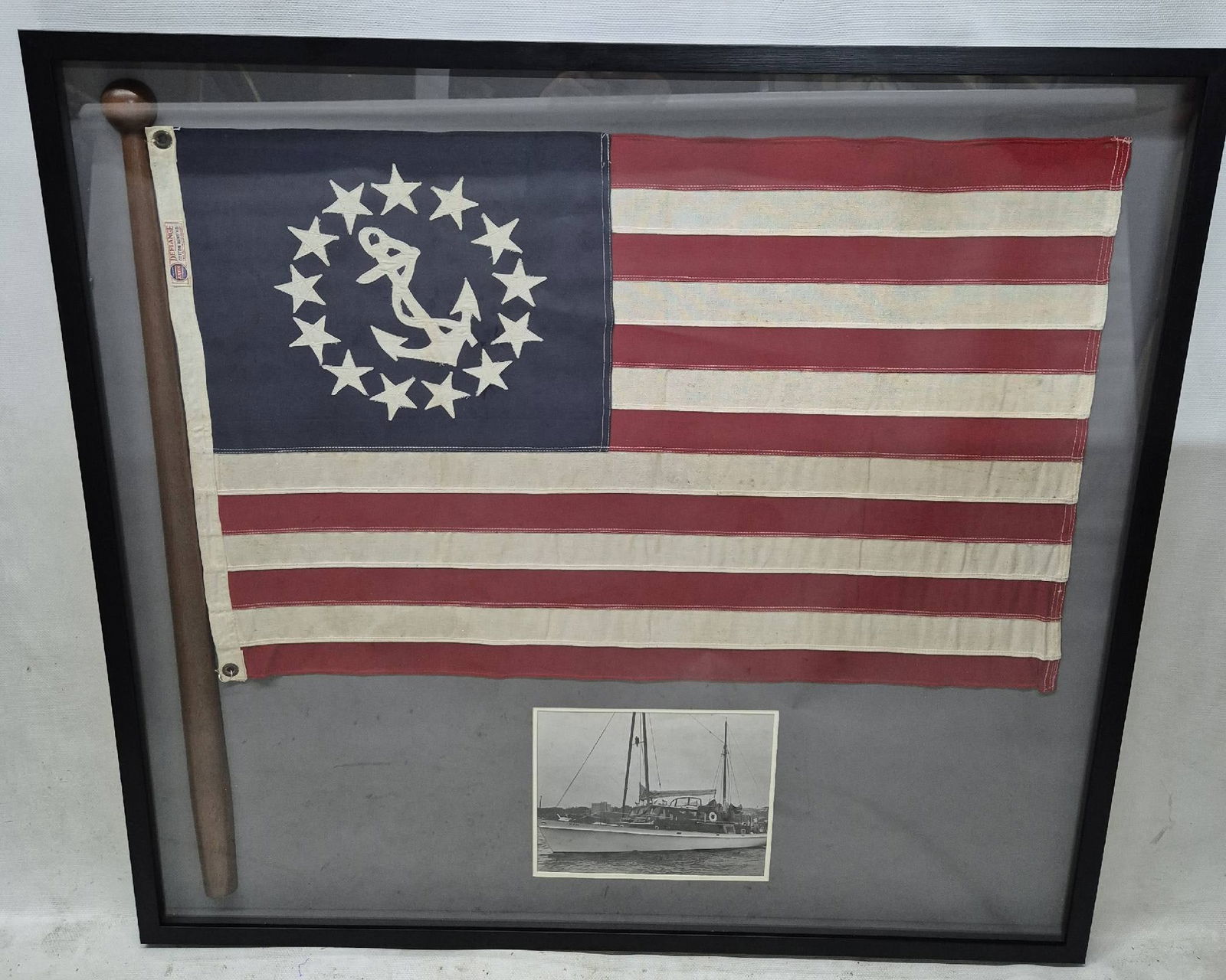 Old Yachting Ensign Flag in a Shadowbox Frame (1 of 10)