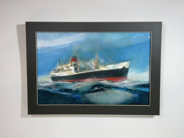 Original Don Stoltenberg Framed Painting ? Geometric Maritime Masterpiece