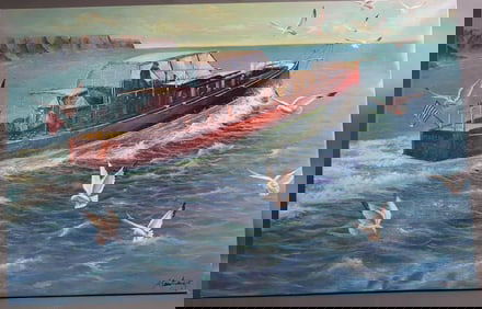 Fishing Boat Marlin Painting