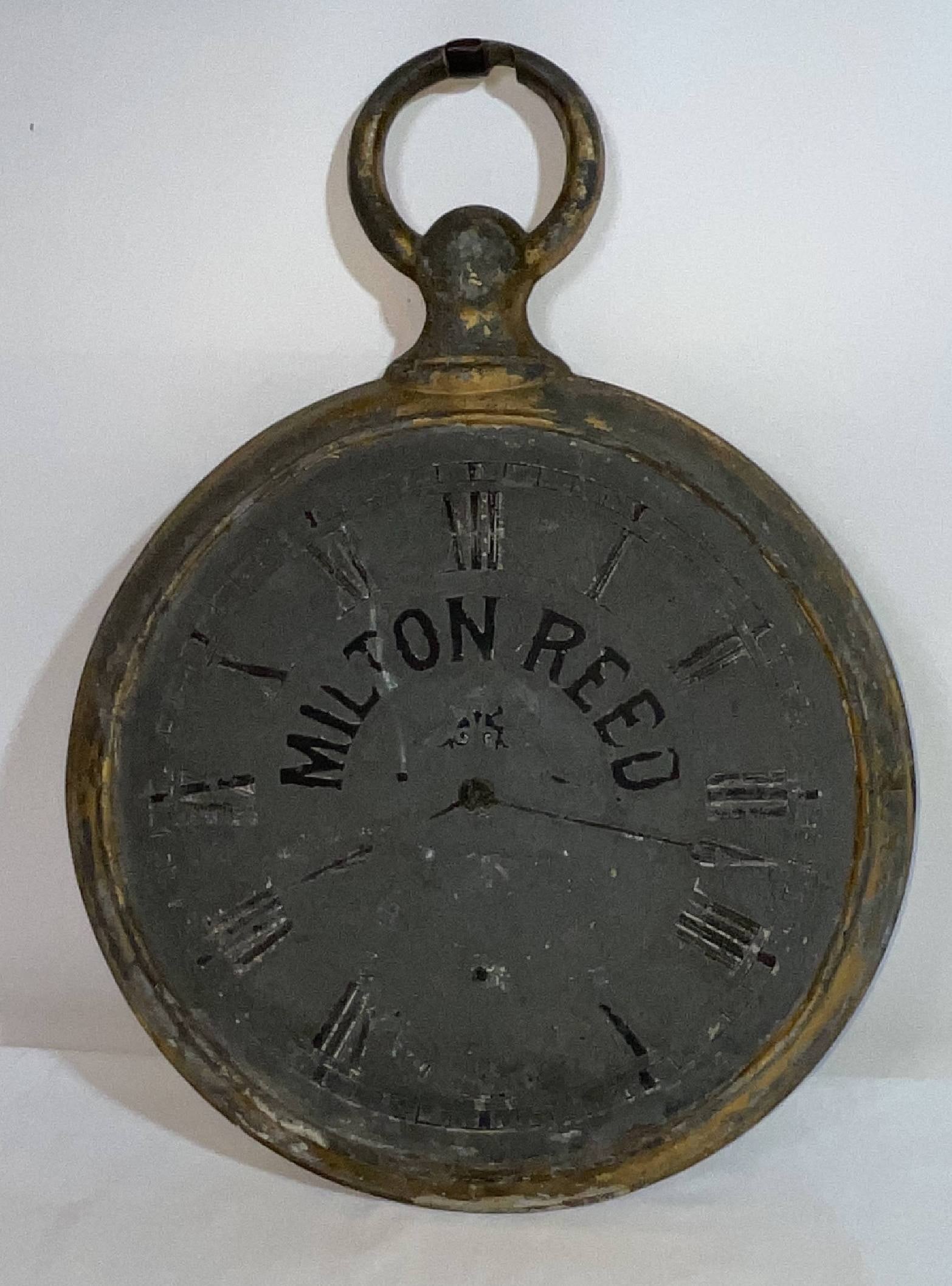 Tin Clock Trade Sign from Milton Reed (1 of 7)