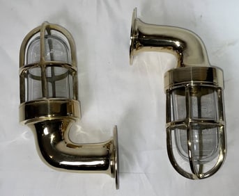 Pair of 90-Degree Boat or Yacht Light Fixtures