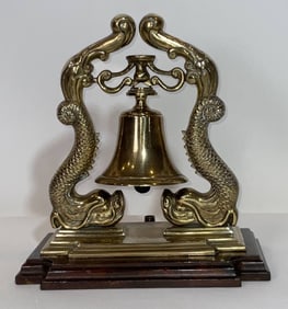 Solid Brass Bell with Dolphin Mounts