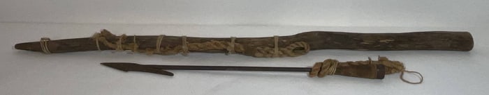 Whaling Harpoon of Forged Iron with Wood Pole