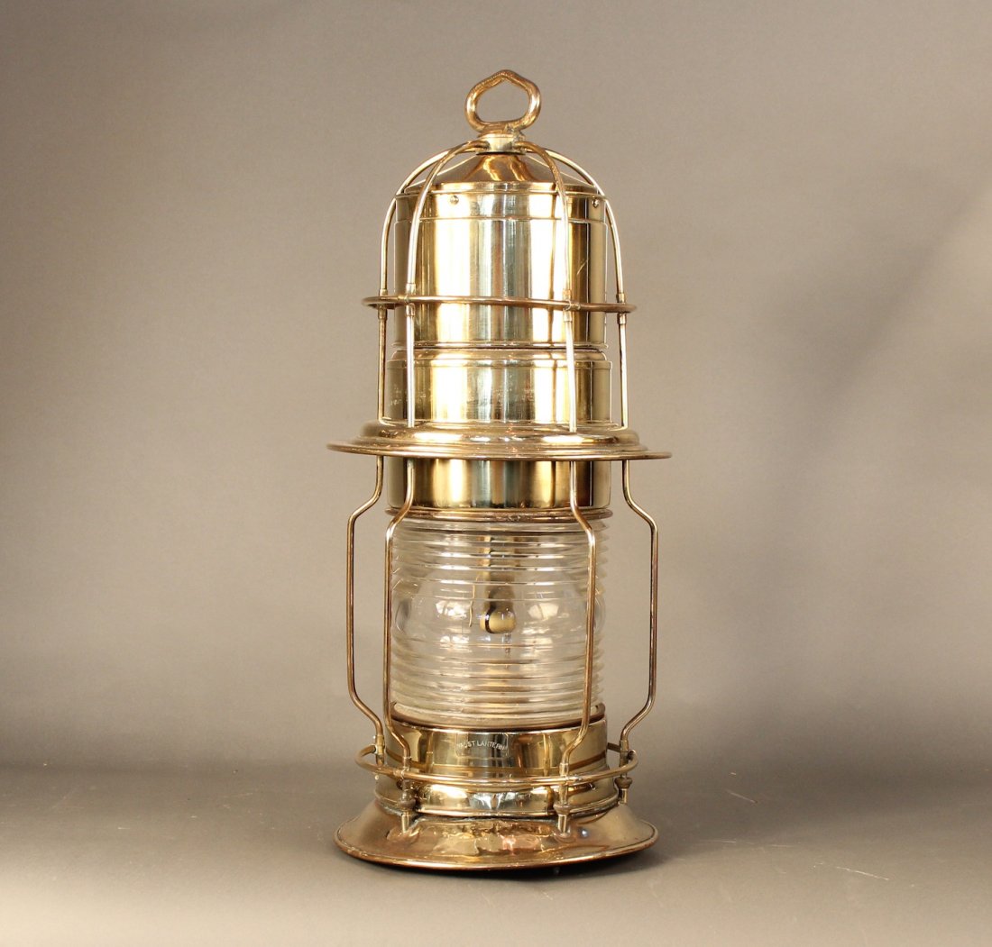 Solid brass post lantern “B” Apr 13, 2013 Boston Harbor Auctions in MA