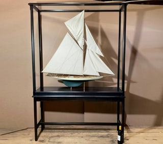 Large Cased Model Of America's Cup Yacht Defender
