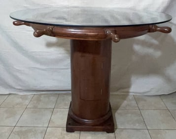 Ships Wheel Table on Binnacle Base