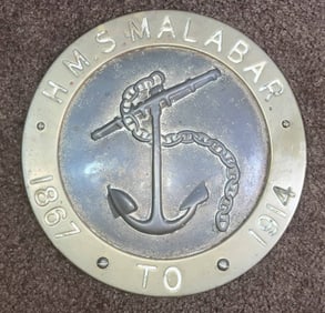 Brass Placque HMS Malabar