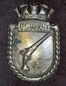 Large Royal Navy Shield Badge for HMS Ambuscade