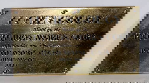 Builder's Plate from the Bath Iron Works Ship Lucien Goughy