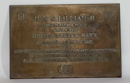 A Commemorative Brass Placque for the USS Lillian II