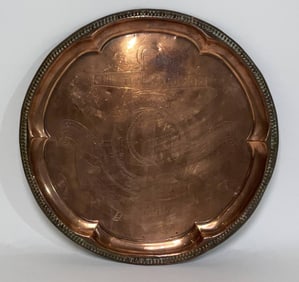 Admiral Nelson Commemorative Tray in Copper for HMS Foudroyant
