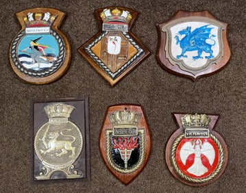Royal Navy Ship's Badges from Various Warships