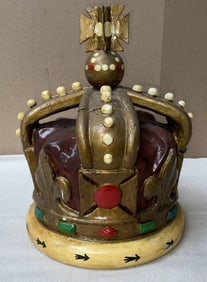 Carved Wood Royal Crown Ship's Mast Cap