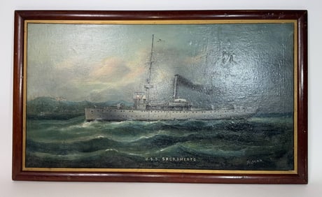 A Fong Port Painting of the USS Sacramento
